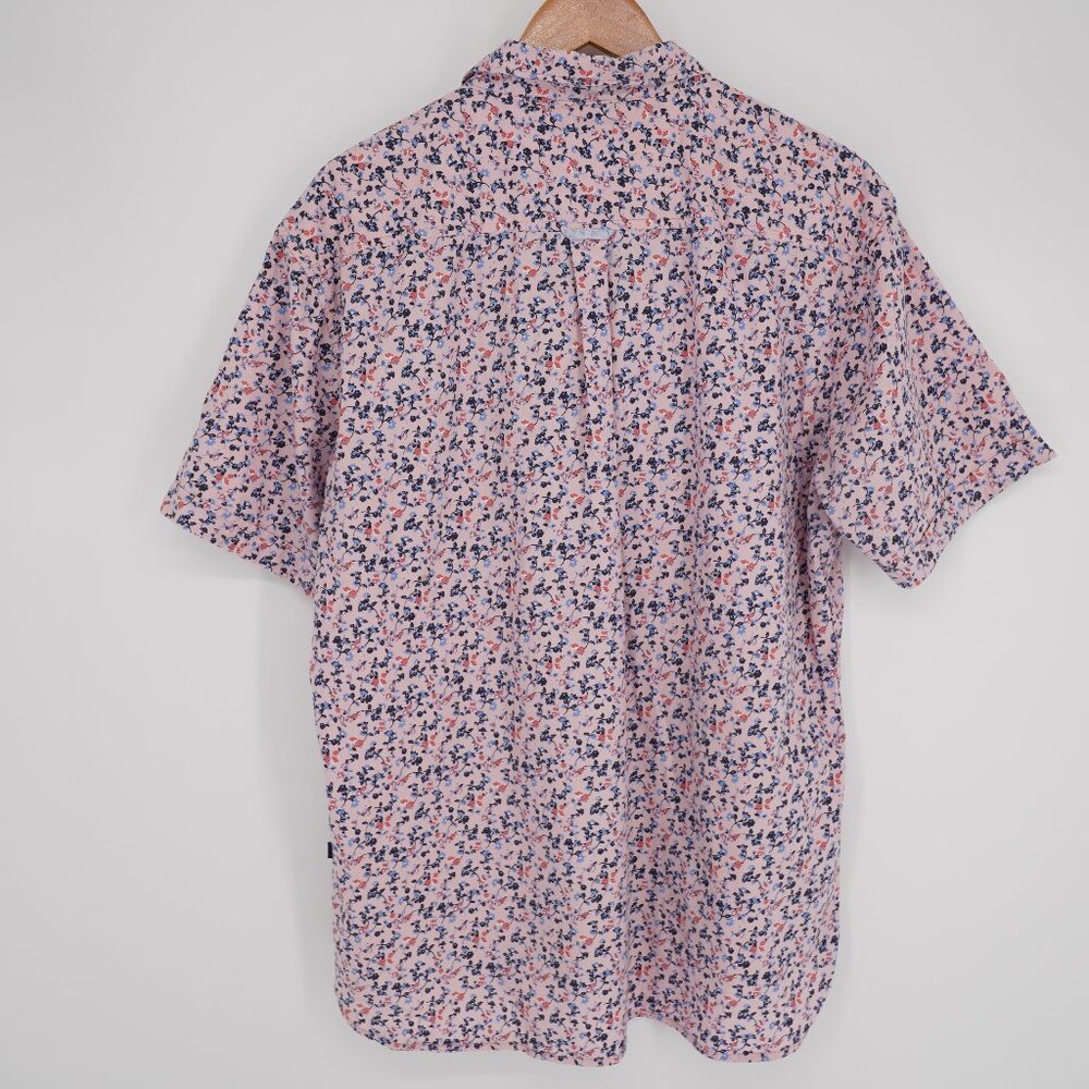 7 Diamonds Mens XL Pink Floral Button Up Shirt Short Sleeve Cotton Casual - Picture 4 of 12